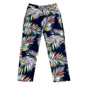 Banana Republic Women's Avery Ankle Pants Blue Tropical Floral Size 6